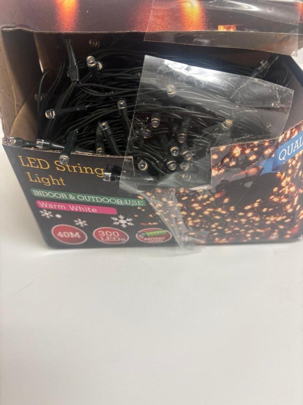 300 LED Warm White String Lights 40M Battery Powered Indoor Outdoor Christmas De